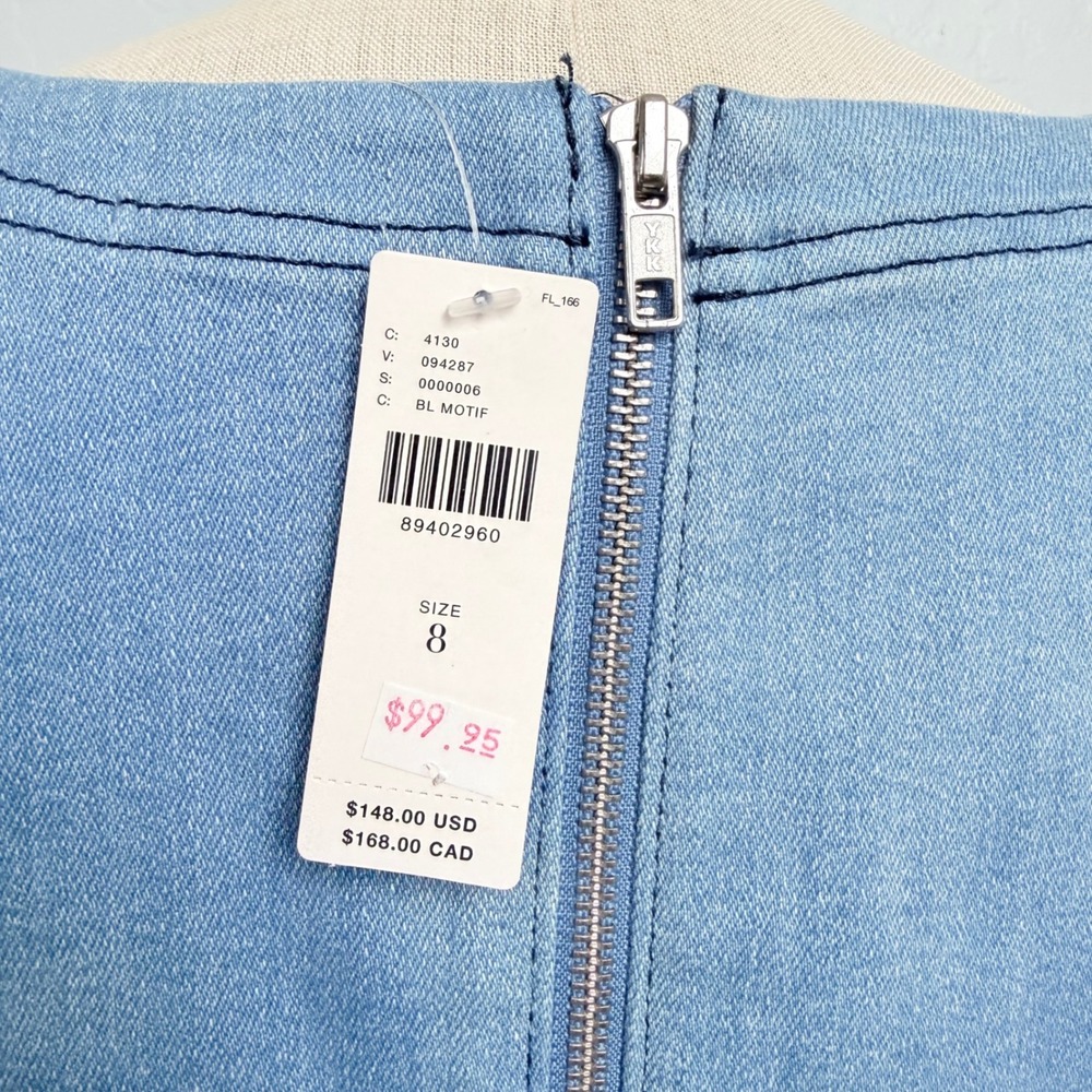 Pilcro Two-Tone Blue Denim Mini Dress - Picture 4 of 9